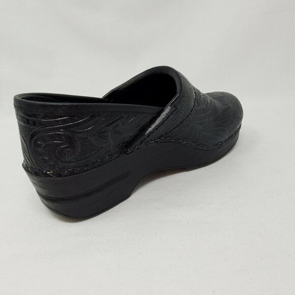 Dansko 'Professional' Black Leather Embossed Clogs - Women's EU 36 US 5.5-6 - Picture 5 of 12